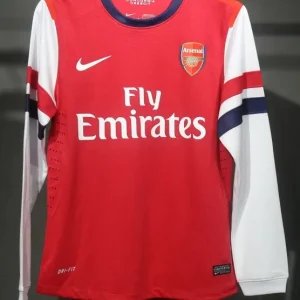 Arsenal Authentic Soccer Retro Jersey Home Long Sleeve Shirt 2012-13