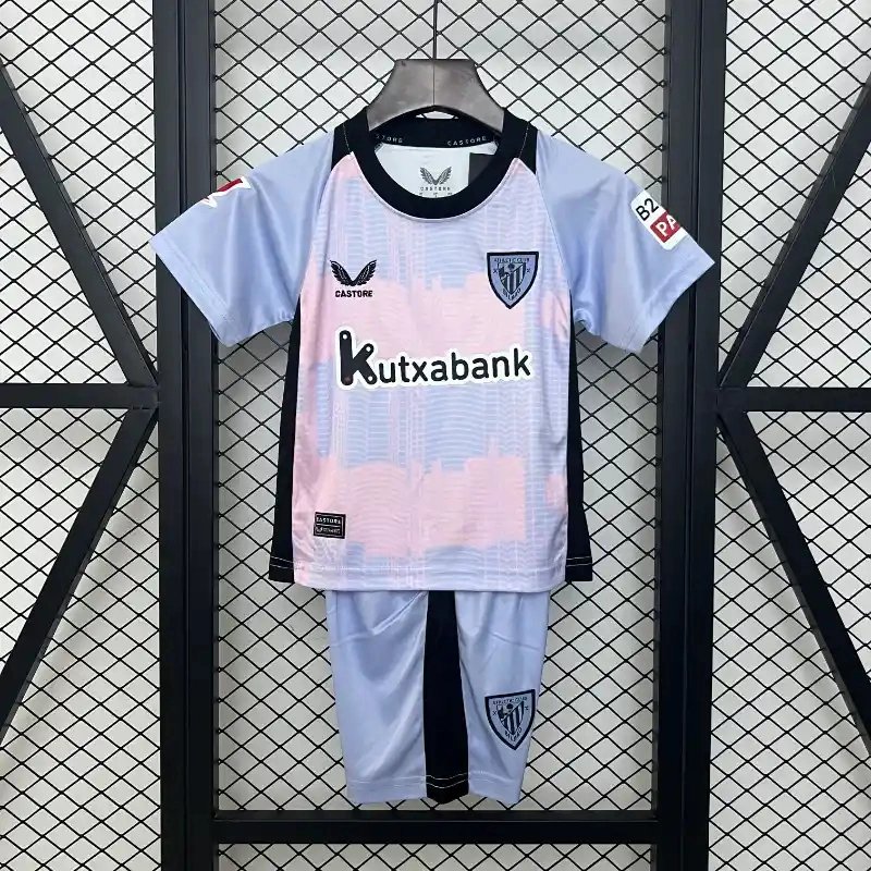Athletic Club de Bilbao Soccer Jersey Third Away Kids Kit Jersey+Shorts 2024/25