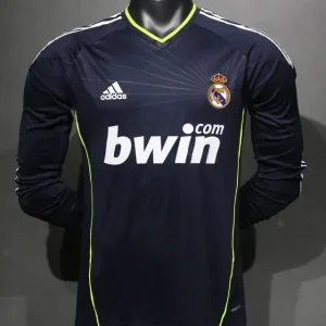 Real Madrid Authentic Retro Jersey Away Long Sleeve Soccer Shirt 2010/11