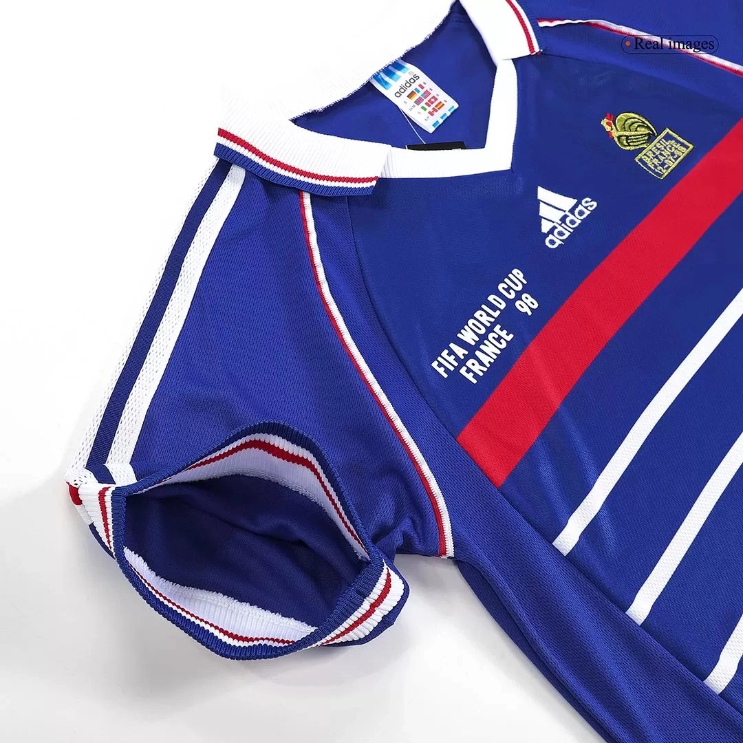 Zidane#10 France Retro Soccer Jersey Home Shirt World Cup 1998
