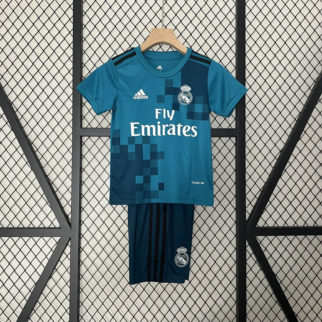 Real Madrid Retro Jersey Third Away Kids Kit Jersey+Shorts 2017/18
