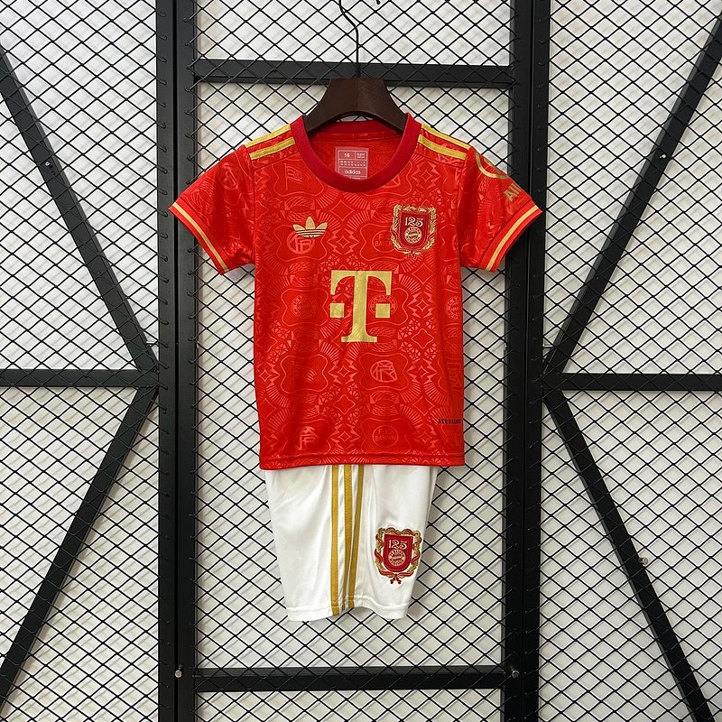 Bayern Munich Kids Kit Jerseys+Shorts 2025/26 125th Anniversary