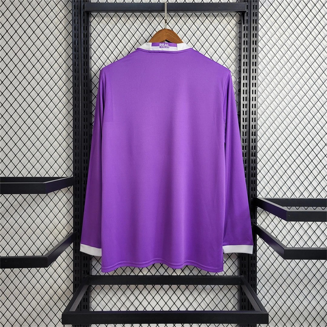 Real Madrid Retro Jersey Away Soccer Shirt Long Sleeve 2016/17