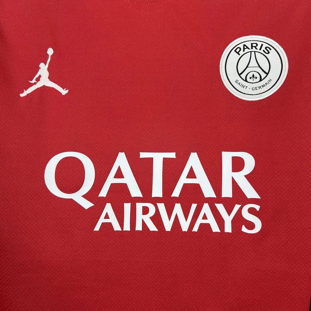 PSG Soccer Jersey Red Custom Long Sleeve Shirt 2025/26