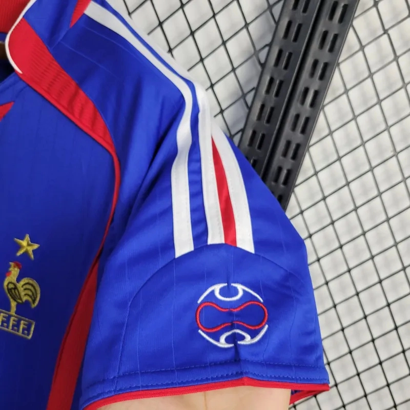 France Retro Soccer Jersey Home Custom Shirt World Cup 2006