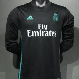 Real Madrid Authentic Retro Jersey Away Long Sleeve Soccer Shirt 2017/18