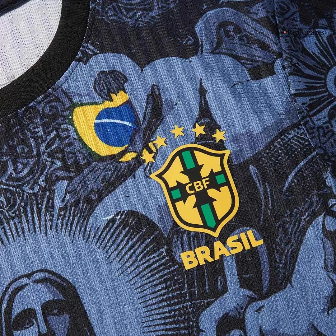 Brazil Authentic Soccer Jersey Jesus Christ the Redeemer Match Shirt 2024