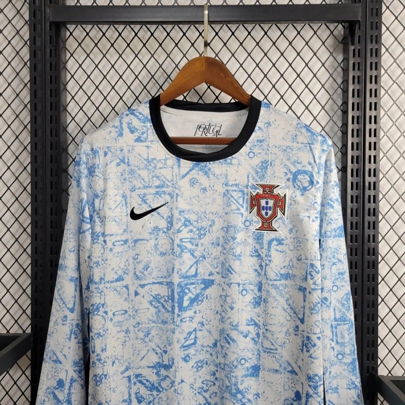 Portugal Soccer Jersey Away Long Sleeve Custom Shirt EURO 2024