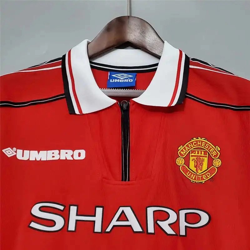 Manchester United Retro Home Long Sleeve Football Jersey Shirt 1998/99