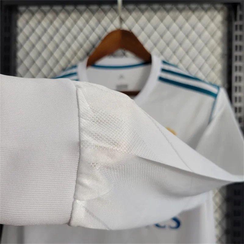Real Madrid Retro Jersey Home Long Sleeve Custom Soccer Shirt 2017/18