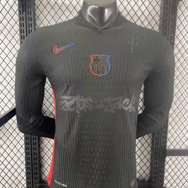 Authentic Soccer Jersey Barcelona Away x Travis Scott Long Sleeve Shirt 2024/25