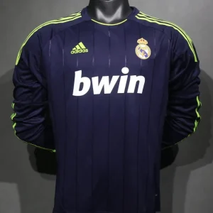 Real Madrid Authentic Retro Jersey Away Long Sleeve Soccer Shirt 2012/13