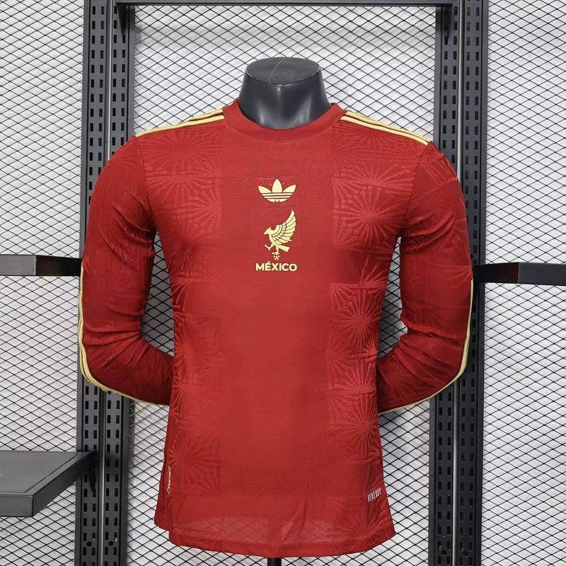 Mexico Authentic Red Special Long Sleeve Soccer Jersey 2025