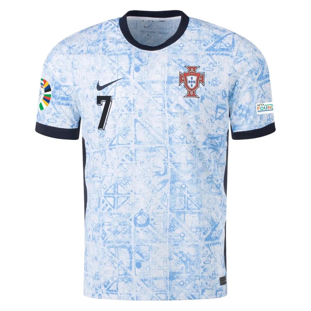 Ronaldo #7 Portugal Authentic Soccer Jersey Away Shirt EURO 2024