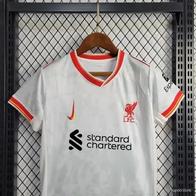 f1eb315bb0b42772424a9f5334ff2fbb6c4374e5 Liverpool Football Jersey Third Away Kids Kit Jersey+Shorts 2024/25