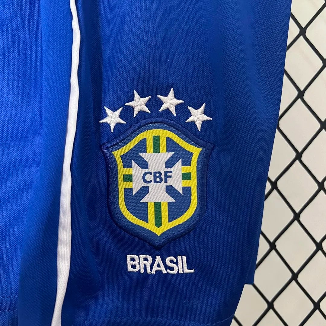 Brazil Retro Jersey Home Uniform Kids Kit Jersey+Shorts World Cup 2002