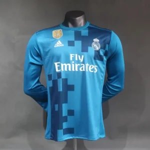 Real Madrid Authentic Retro Jersey Third Away Long Sleeve Soccer Shirt 2017/18