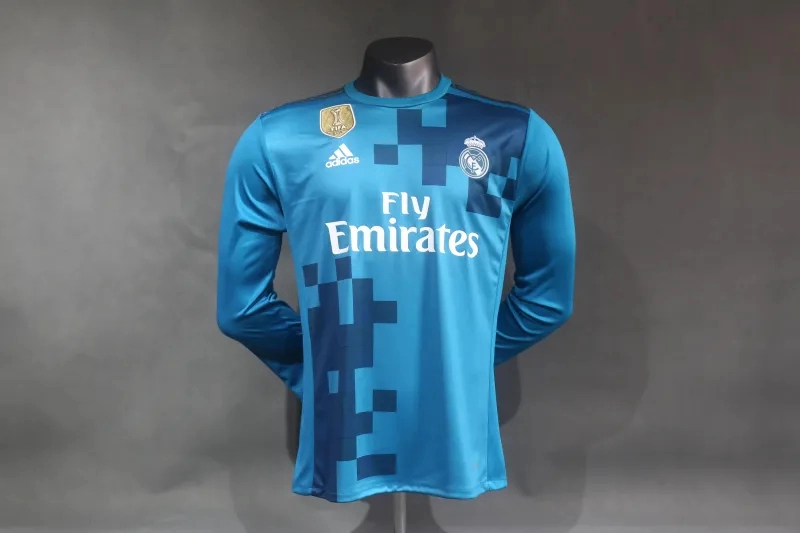 Real Madrid Authentic Retro Jersey Third Away Long Sleeve Soccer Shirt 2017/18